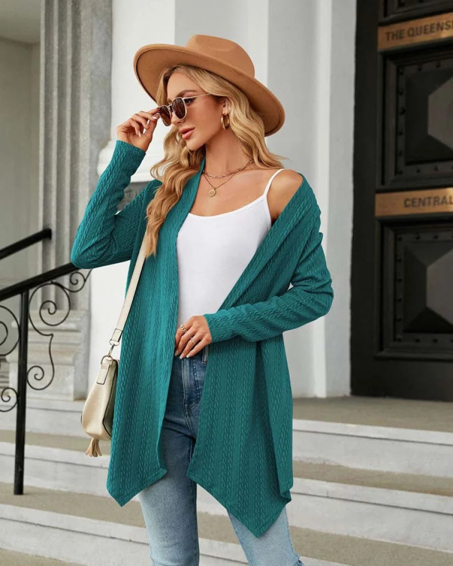 Jhea - Effen Gebreid Vest Blågrøn / S Cardigan