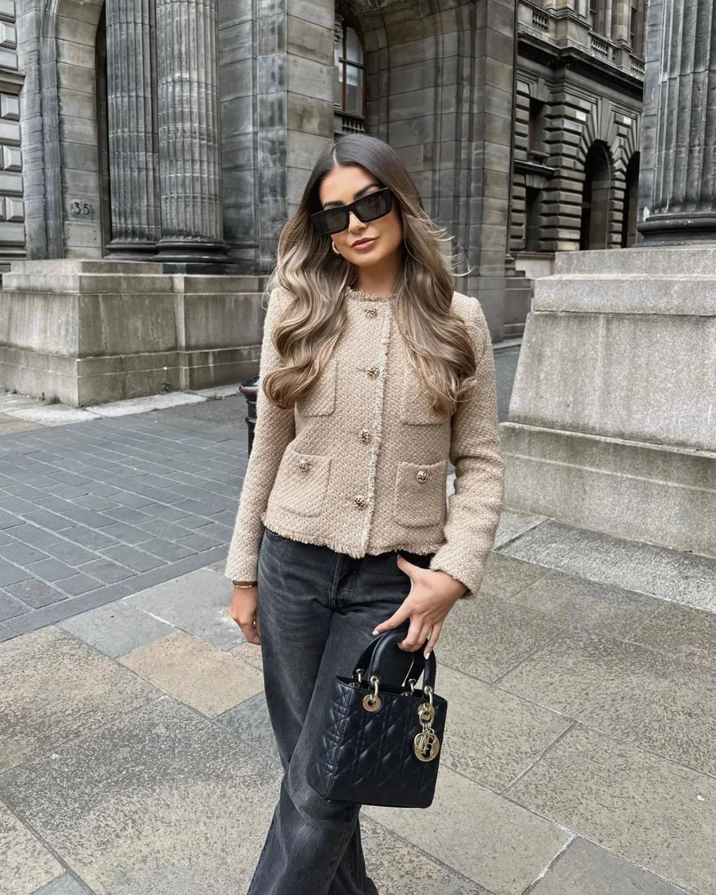 Judita - Cropped Jas-jakke i tweed