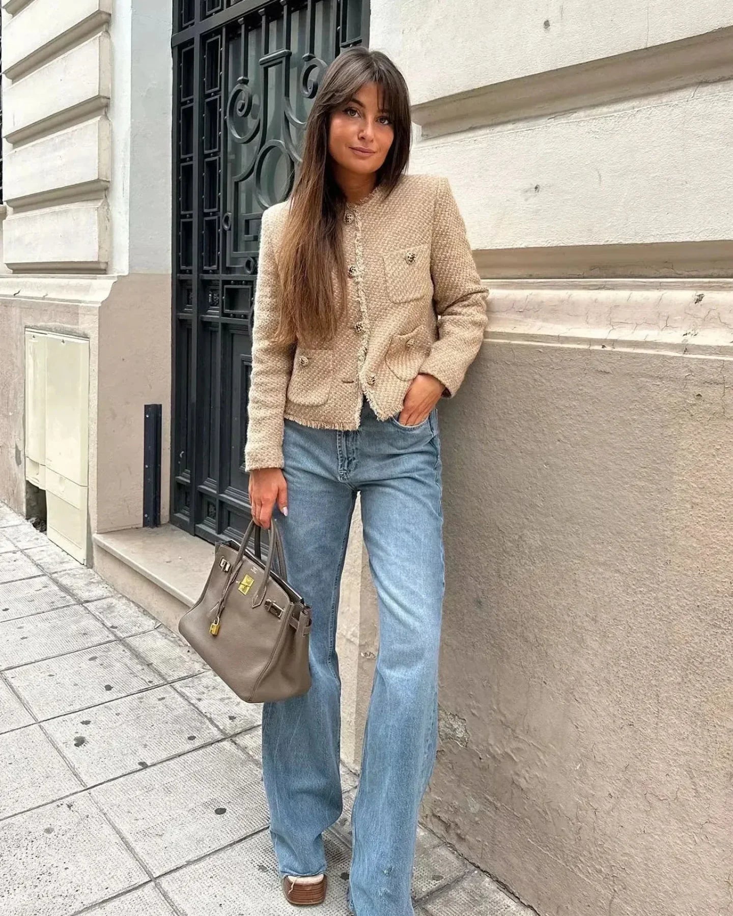 Judita - Cropped Jas-jakke i tweed