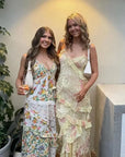 Kvinders Maxi Kjole - Spaghettistropper - Flowy Design - Rynket Lag-På-Lag Dress