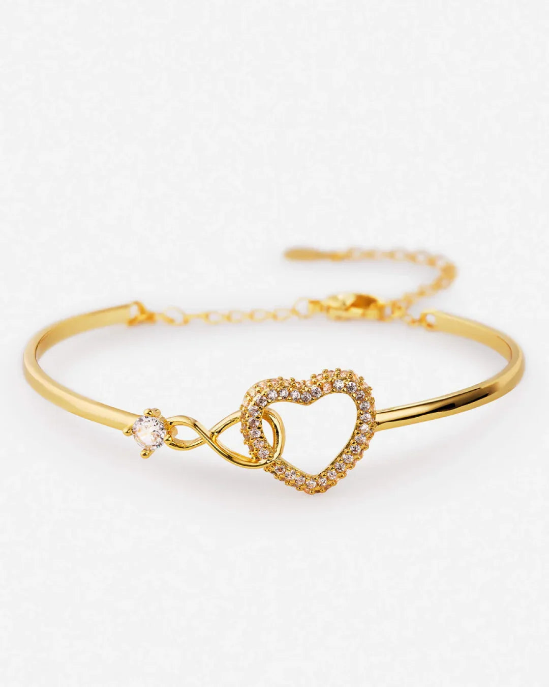 Freja - Armbånd med Hjerte og Uendelighed - Elegant og Justerbart Smykke-1