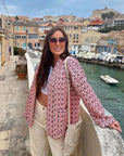 Stilfuld jakke med pink print - Leila Jackets