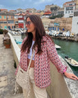 Stilfuld jakke med pink print - Leila Jackets
