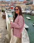 Stilfuld jakke med pink print - Leila Pink / S Jakker