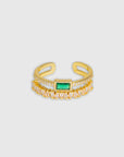 Freja - Ring med Rechthoekigt Krystal - Elegant og Moderne Design-1