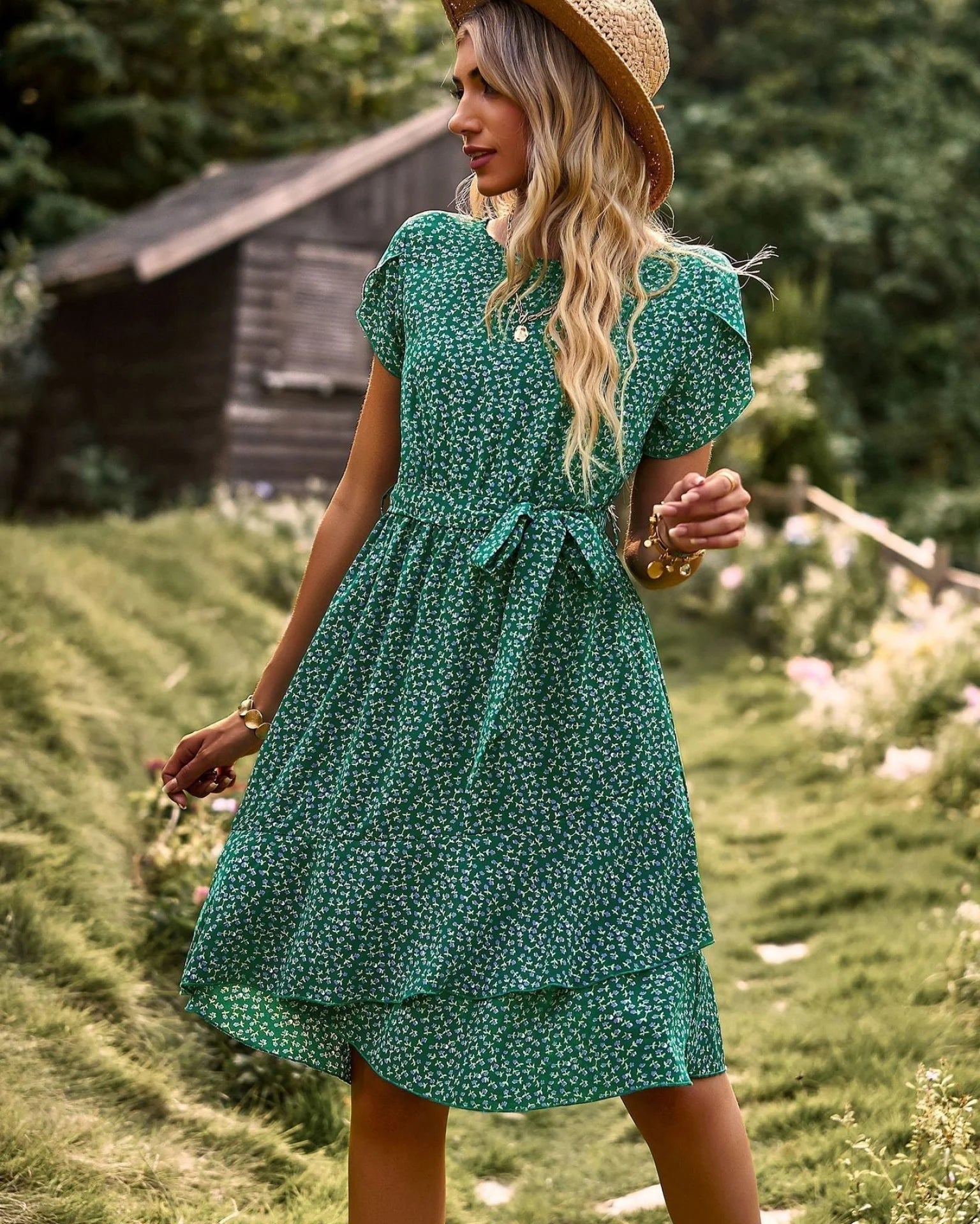 Linda - Midi-Jurk Met Tailleband