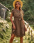 Linda - Midi-Jurk Met Tailleband S / Bruin