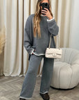 Charlotte - Strikket loungesæt S / Grijs Sweater
