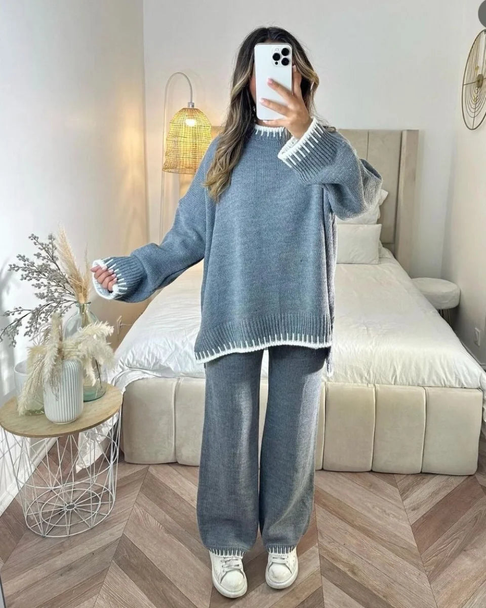 Charlotte - Strikket sweater med loungesæt