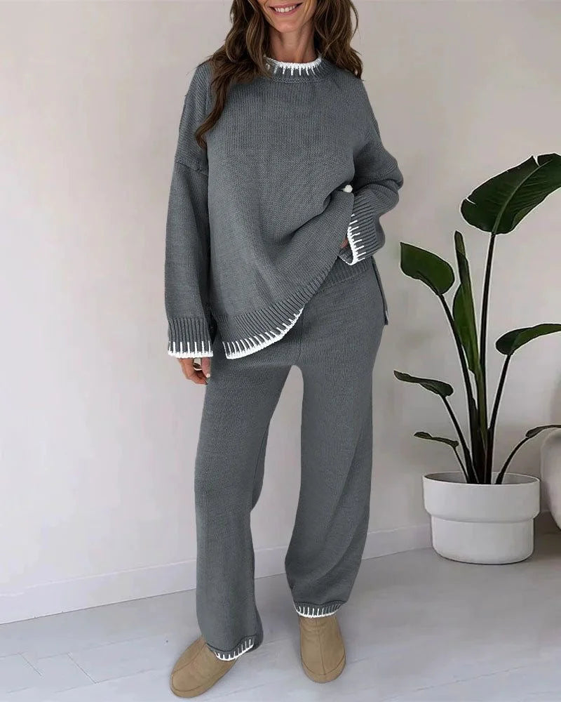 Charlotte - Strikket sweater med loungesæt
