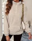 Letvægts Teddy Pullover Med Lynlås Og Lomme | Polyester Varm & Praktisk Tøj Tilbehør >