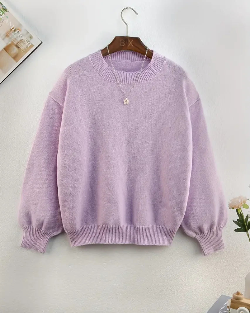 Maya - Casual Gebreide Trui Dames Paars / S