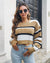 Michy - Korte Gestreepte Trui Bruin / S Sweater