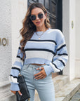 Michy - Korte Gestreepte Trui Blauw / S Sweater