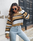 Michy - Korte Gestreepte Trui Sweater