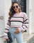 Michy - Korte Gestreepte Trui Roze / S Sweater