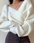 Neneth - Trendy Gebreide Trui Wit / Xs-sweater