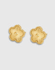 Freja - Kløver Øreringe Guld - Elegant og Struktureret Design-1