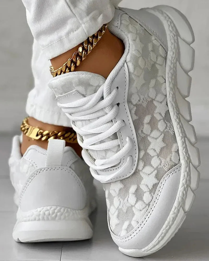 Nora - Komfortable Hvide Sneakers - Støttende og Åndbar - Unisex-5