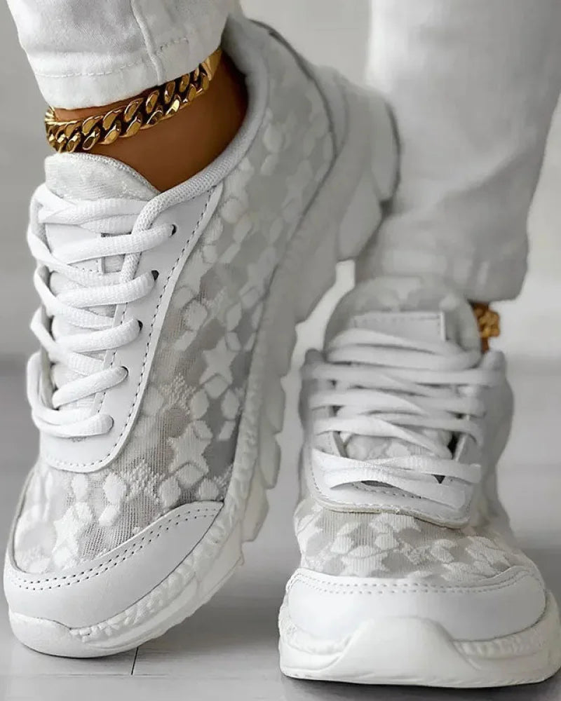 Nora - Komfortable Hvide Sneakers - Støttende og Åndbar - Unisex-3