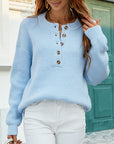 Oliveria - Geribde Gebreide Trui Luchtblauw / S Sweater