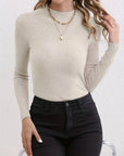 Ronavie - Casual Geribde Coltrui Wit / S Sweater