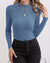 Ronavie - Casual Geribde Coltrui Hemelsblauw / S Sweater