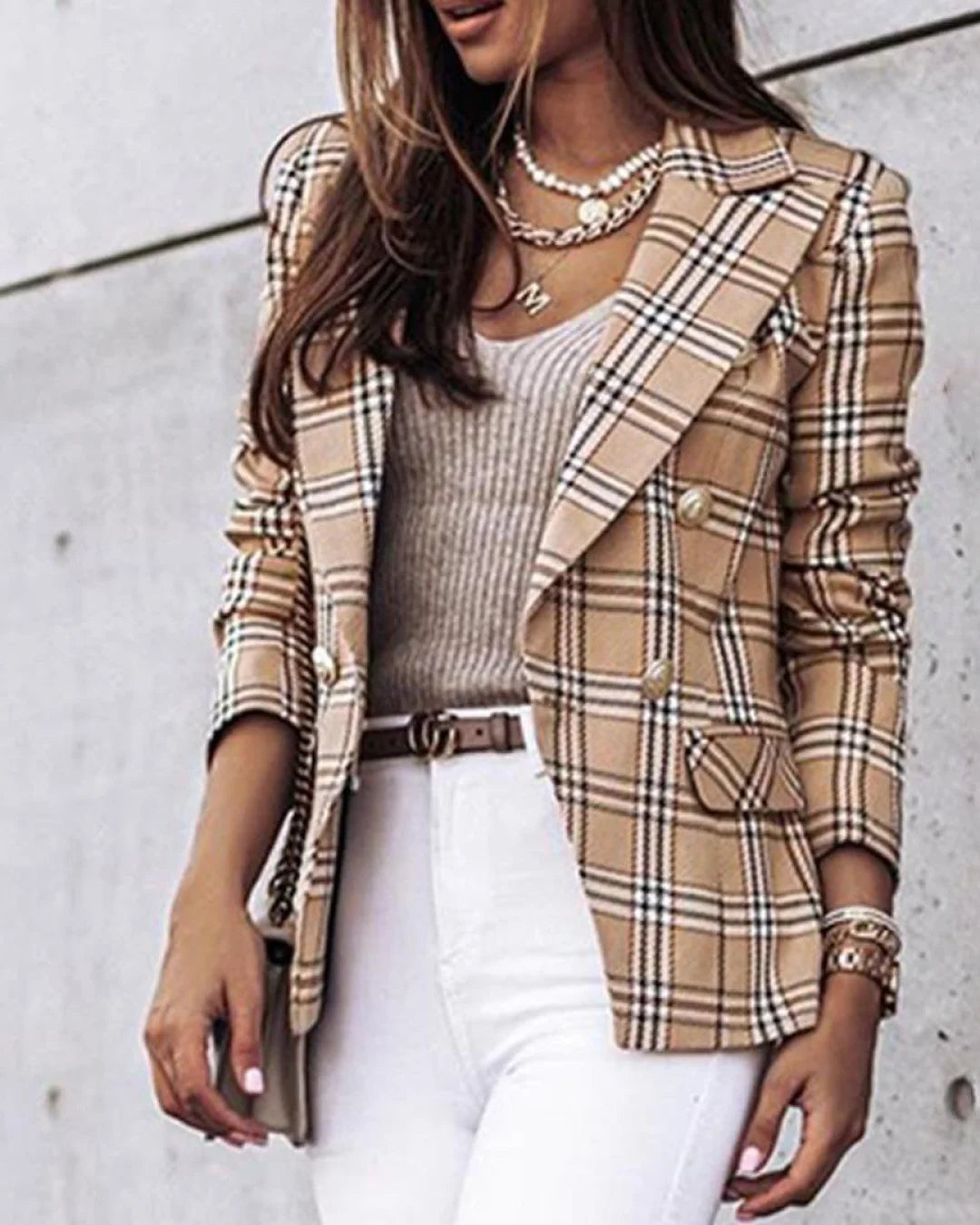 Rowena - Geruite Blazer Blazere