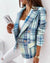 Rowena - Geruite Blazer Lichtblauw / S Blazers