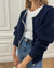 Cardigan Med Perledetaljer | Bomuldsblanding Elegant & Feminin Flåden / Xs Tøj Og Tilbehør >