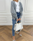 Cardigan Med Perledetaljer | Bomuldsblanding Elegant & Feminin Tøj Og Tilbehør > Beklædning