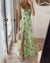 Sommer Maxi Kjole med Slids | Let Chiffon | Blomsteret & Feminint Grøn / S Tøj og tilbehør > Beklædning > Kjoler >