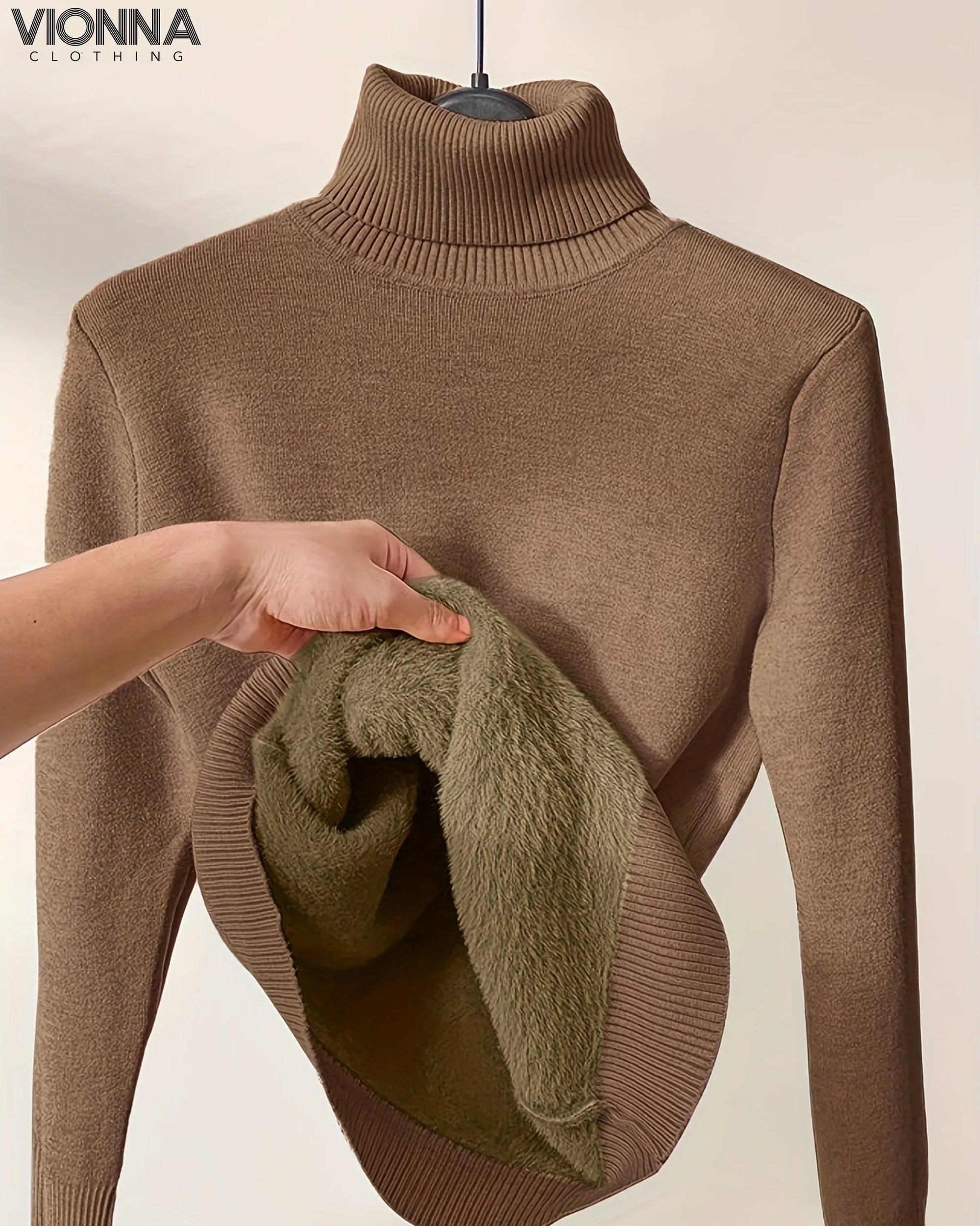 Foret Strikturtleneck | Varm &amp; Komfortabel Perfekt Til Vinterdage Mørkebrun / S Tøj Og Tilbehør