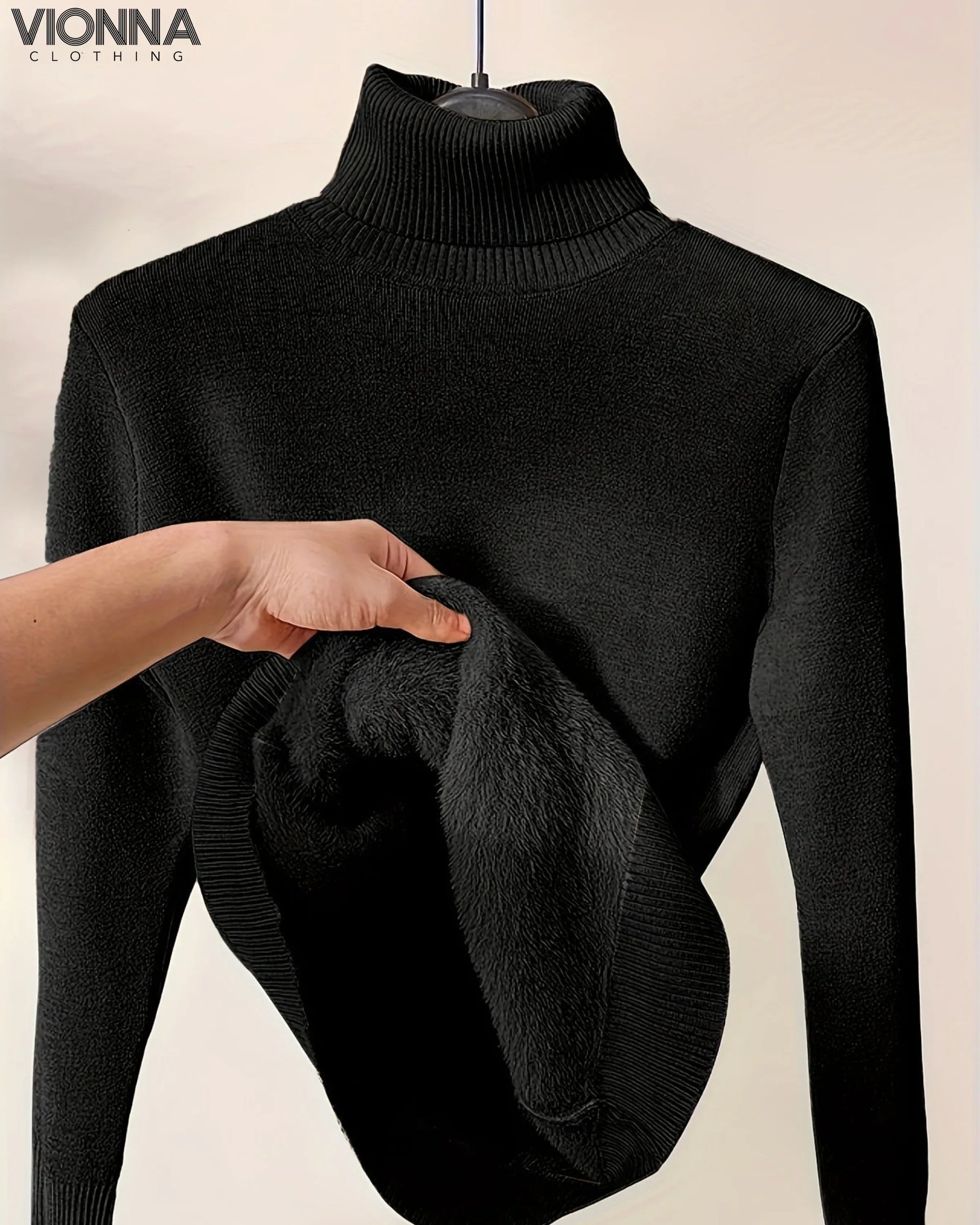 Foret Strikturtleneck | Varm &amp; Komfortabel Perfekt Til Vinterdage Sort / S Tøj Og Tilbehør &gt;